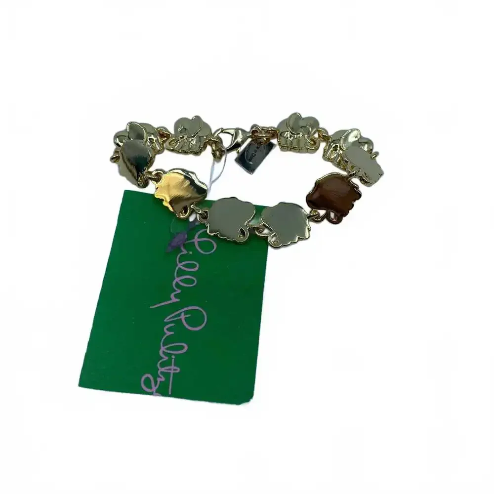 Lilly Pulitzer Gold Elephant Charm Bracelet | One Size